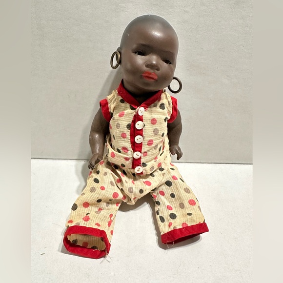 Stunning Antique Black Bisque Baby Doll